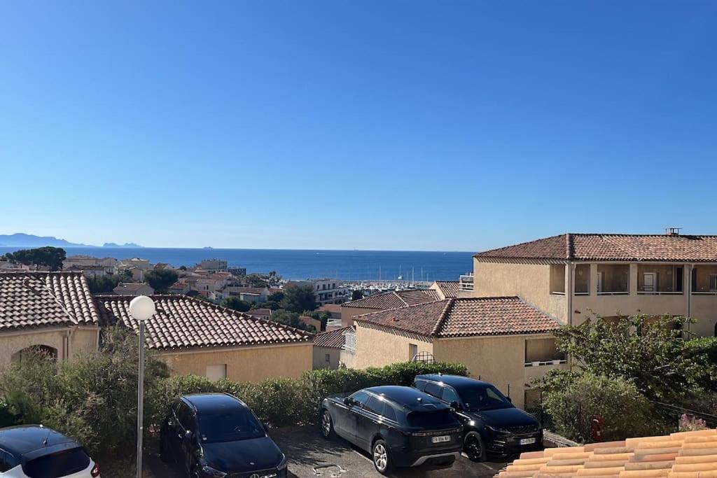 Studio Vue Mer Avec Piscine Et Terrain De Tennis Sausset-les-Pins Exterior foto